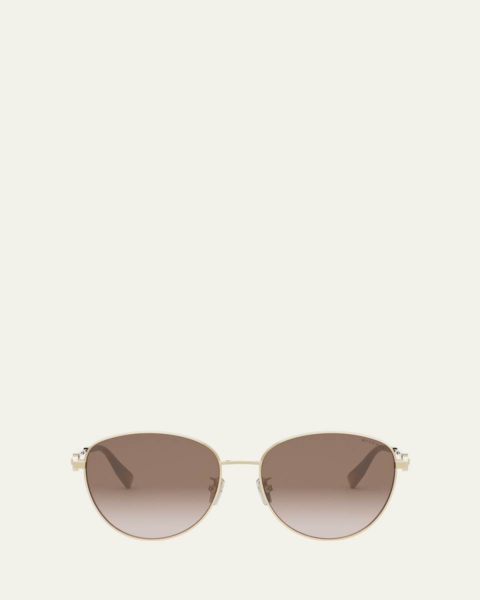 Round Metal & Nylon Sunglasses